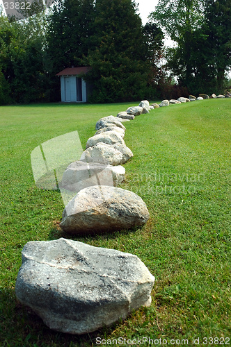 Image of Curved Path of Rocks