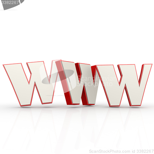 Image of Red WWW word on white background