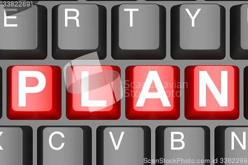 Image of Plan button on modern computer keyboard