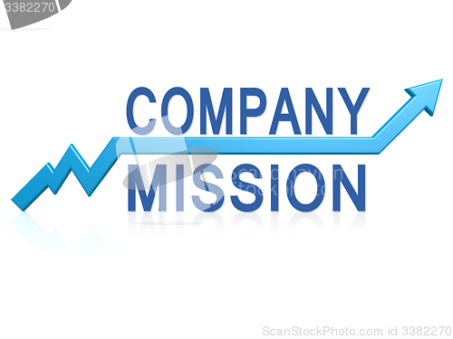 Image of Company mission with blue arrow