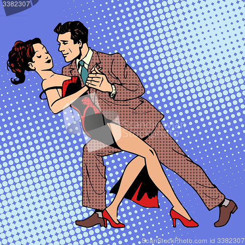 Image of Man and woman dancing a waltz or tango