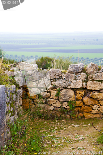 Image of   in morocco africa the old roman   monument and site