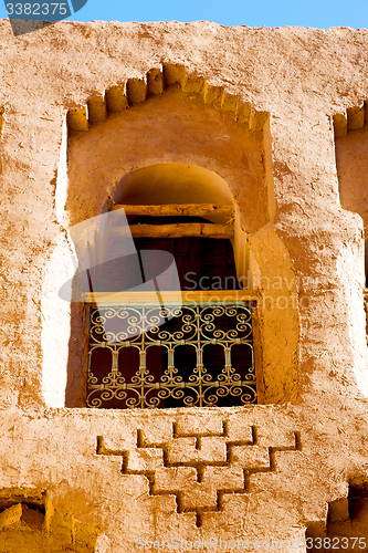 Image of   window in morocco  old construction   wall  