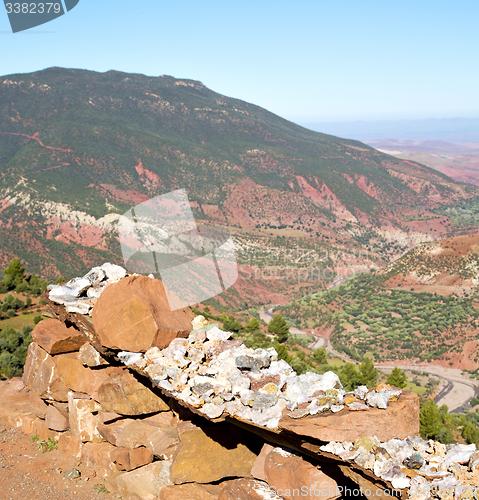 Image of the    dades valley in atlas moroco africa ground tree  and nobo