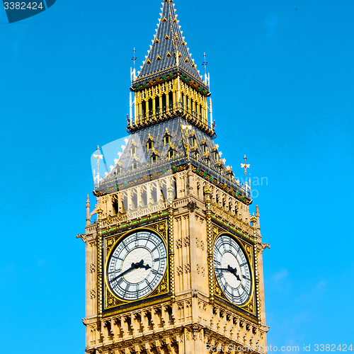 Image of london big ben and historical old construction england  aged cit