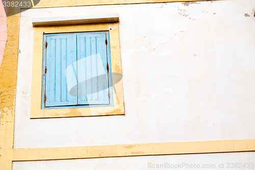 Image of blue window in morocco africa  and   construction