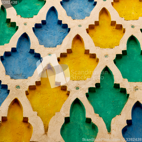 Image of line in morocco africa old tile and colorated floor ceramic abst