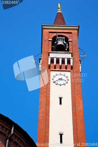 Image of ancien clock tower in italy europe old   