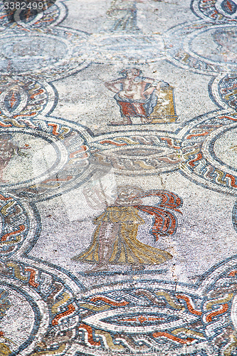Image of roof mosaic in the old  and history travel
