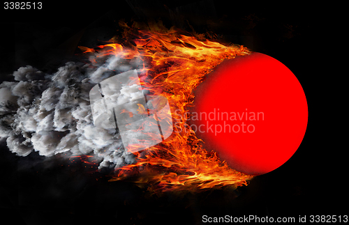 Image of Ball with a trail of fire and smoke - red