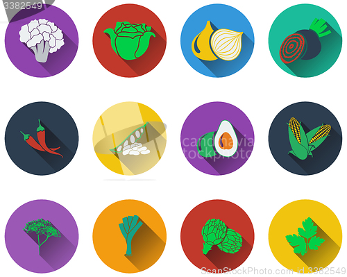 Image of Set of vegetable icons 