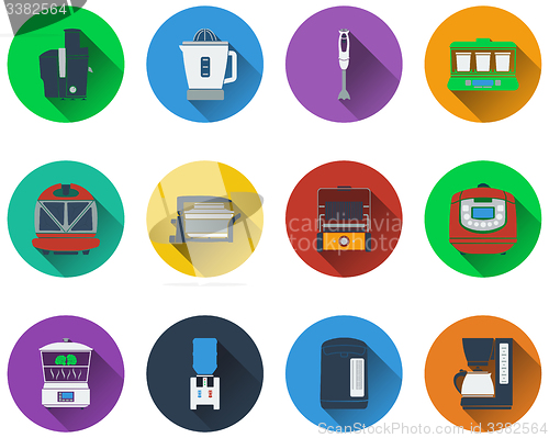 Image of Set of kitchen equipment icons