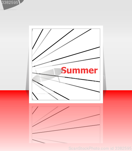 Image of Hello summer poster. summer background. Effects poster, frame. Happy holidays card, happy vacation card. Enjoy your summer.