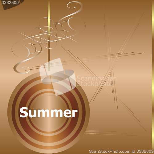 Image of Summer time. summer word on golden luxury background, summer holidays