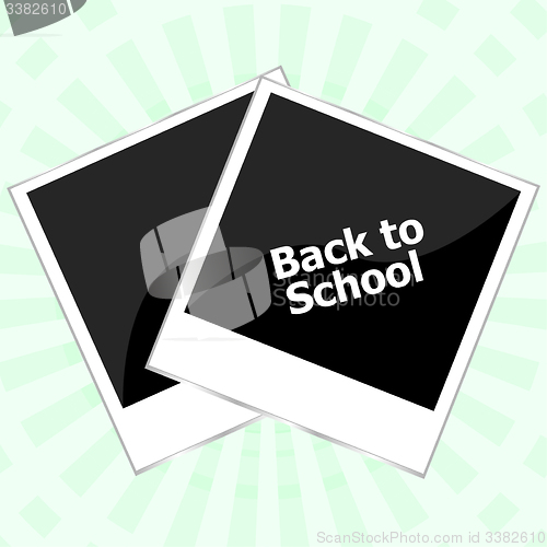 Image of photo frame with back to school words