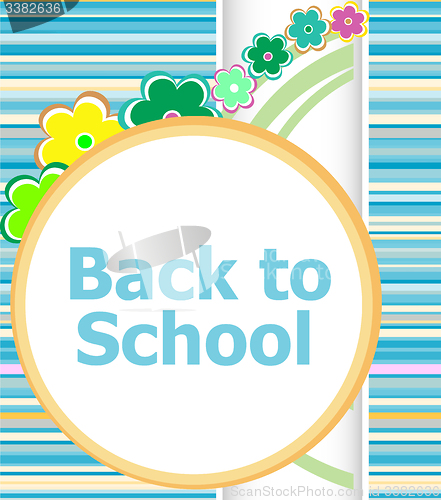 Image of Back to school invitation card with flowers, education concept