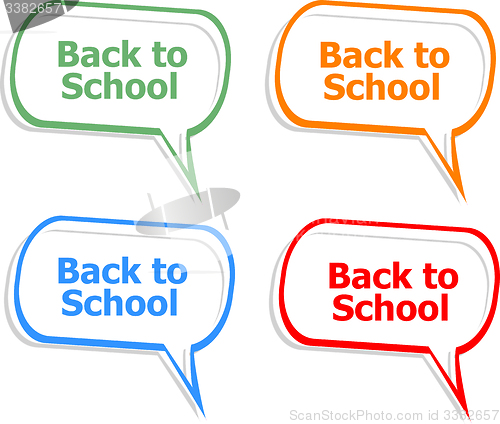 Image of back to school. Design elements, speech bubble for the text isolated on white, education concept