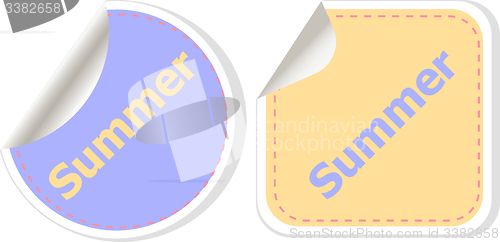 Image of Word summer concept on button. Banner, web button or message for online web site, presentation or application