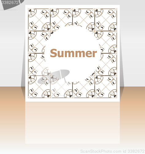 Image of Hello summer poster. summer background. Effects poster, frame. Happy holidays card, happy vacation card. Enjoy your summer.
