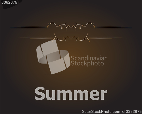 Image of Summer time. summer word on golden luxury background, summer holidays