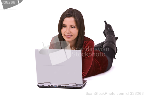 Image of Woman working on a laptop