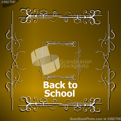 Image of back to school calligraphic designs, retro style elements, typographic and education concept 