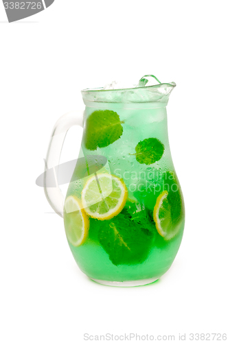 Image of fresh lemonade from lemon and mint