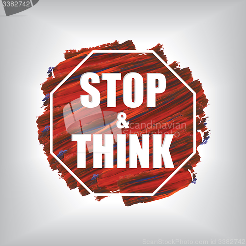 Image of Stop and think on acrylic background