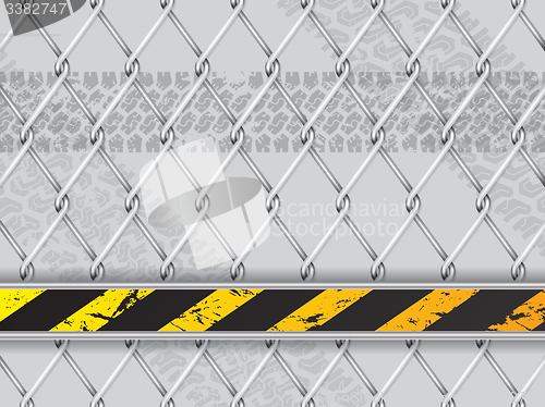 Image of Abstract industrial background with wired fence