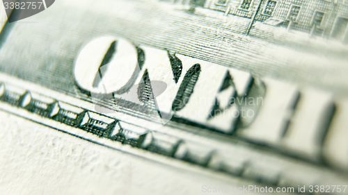 Image of Macro close up of the US 100 dollar bill