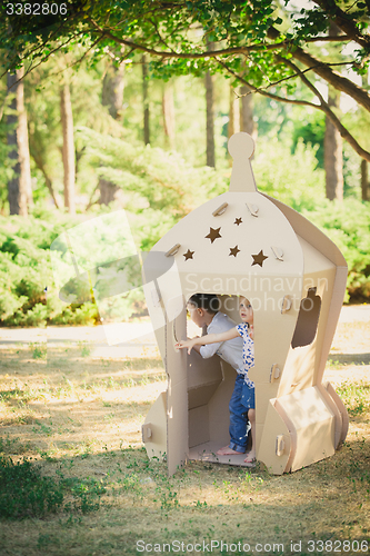 Image of Two funny kids are playing