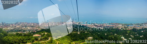 Image of BATUMI, GEORGIA - JULY 20: view from cabin cableway