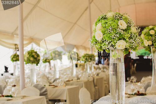 Image of wedding set up in garden inside beach