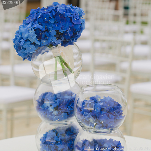 Image of wedding set up in garden inside beach