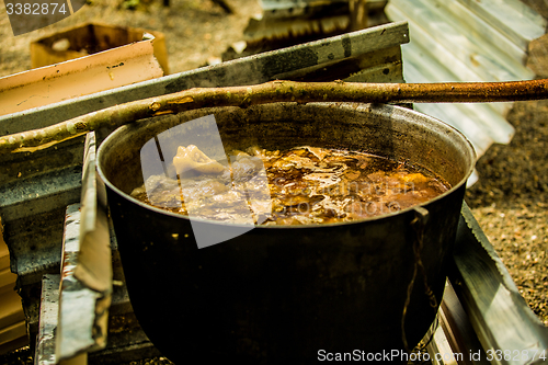 Image of Cooking goulash outdoors