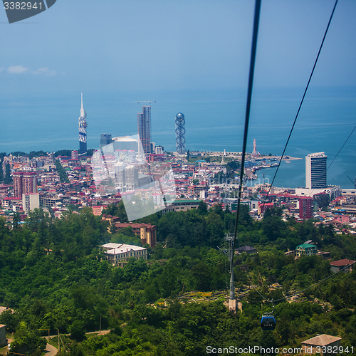 Image of BATUMI, GEORGIA - JULY 20: view from the cabin cableway