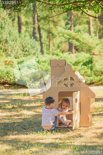 Image of Two funny kids are playing