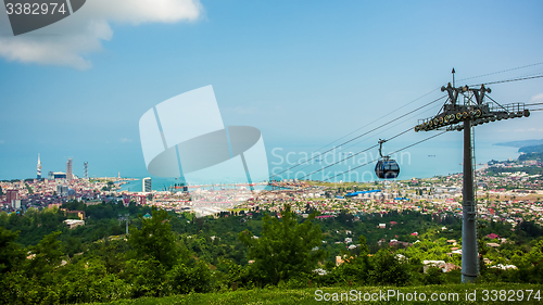 Image of BATUMI, GEORGIA - JULY 20: view from the cabin cableway