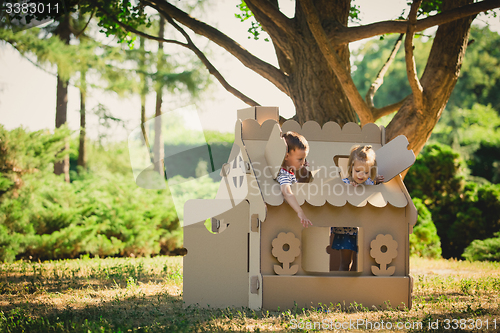 Image of Two funny kids are playing