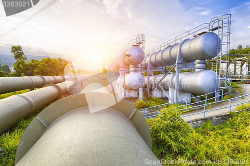 Image of Glow light of petrochemical industry water tank 