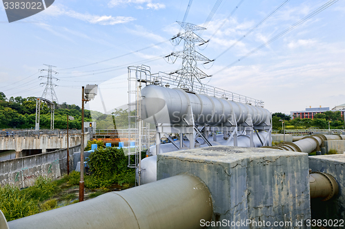 Image of Glow light of petrochemical industry water tank 