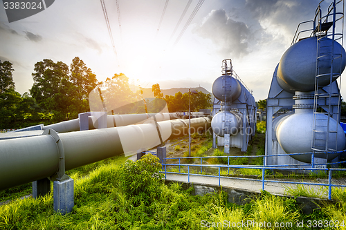 Image of Glow light of petrochemical industry water tank 