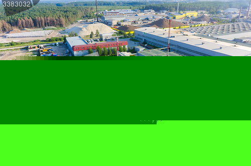 Image of Aerial view on bridge production plant. Russia