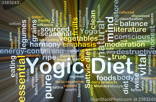 Image of Yogic diet background concept glowing