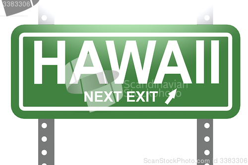 Image of Hawaii green sign board isolated 