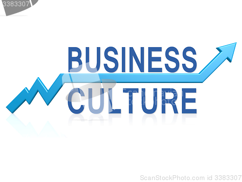 Image of Business culture with blue arrow