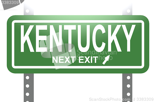 Image of Kentucky green sign board isolated