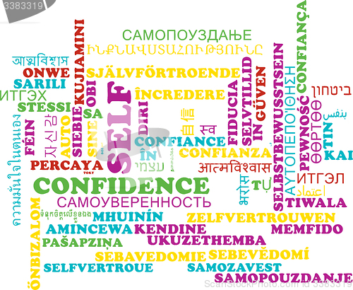 Image of Self-confidence multilanguage wordcloud background concept