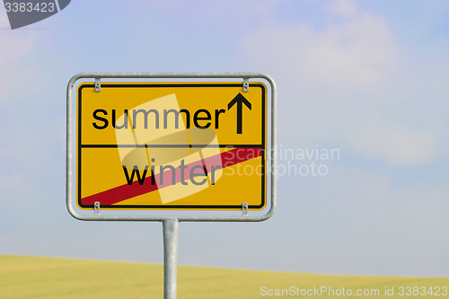 Image of Sign winter summer