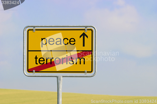 Image of Sign terrorism peace